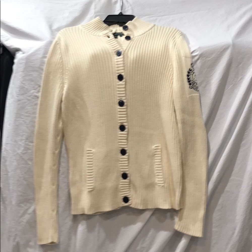 Ralph Lauren Button Turtleneck sweater with crest